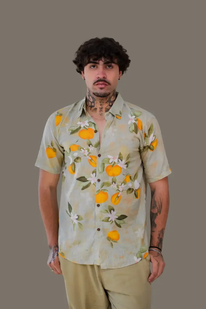 FLORANGE - Chemise coton manches courtes