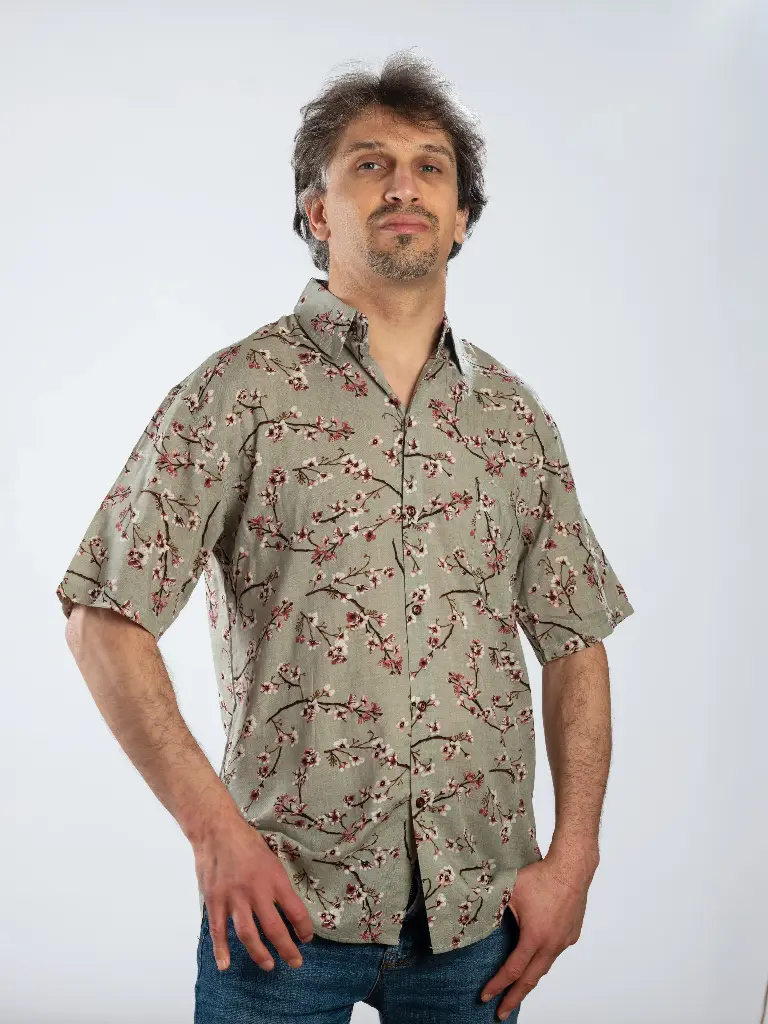 CERISIER - Chemise coton manches courtes