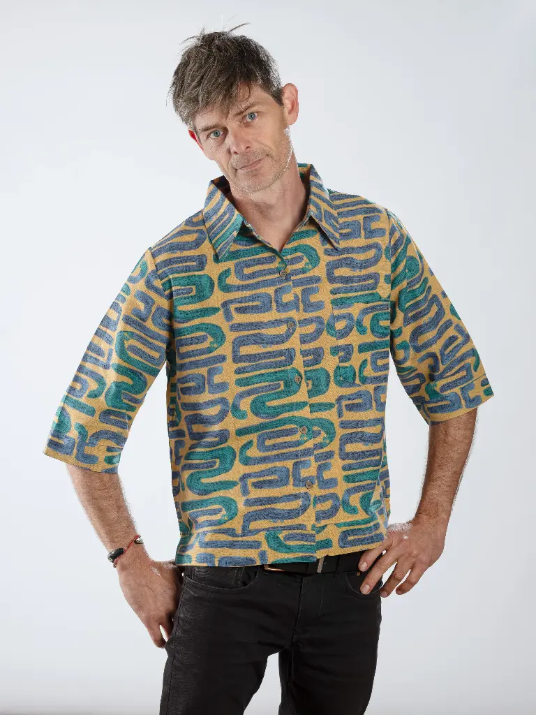 JAUNE - Kimono court simple coton 