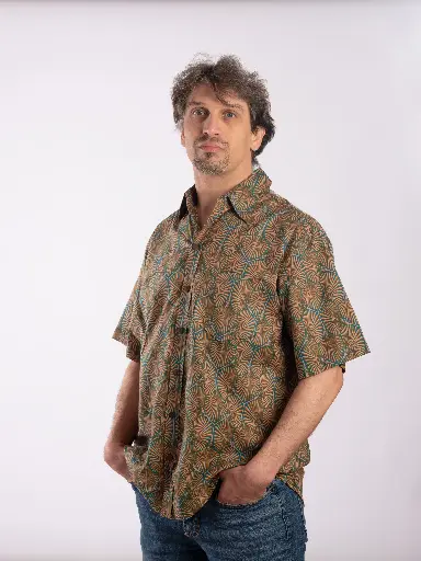 COQUILLAGE OR - Chemise coton manches courtes