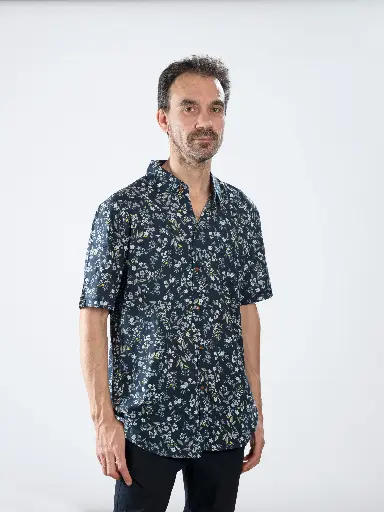 FLORIBLEUE - Chemise cotton manches courtes